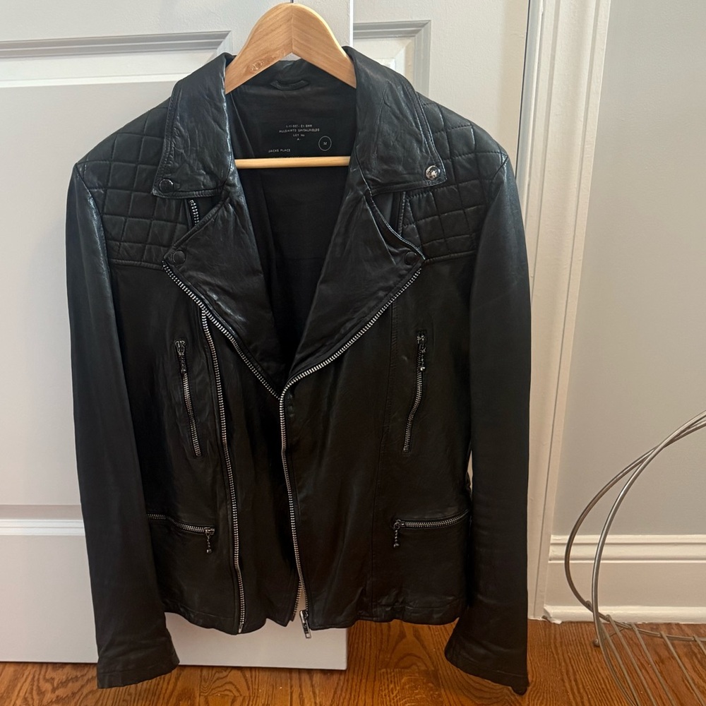 All Saints Dark Leather Jacket